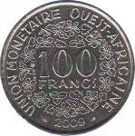 100 франков 2009 г. Западно-Африканские Штаты(8) -14.2 - аверс