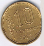 10 сентаво 1975 г. Аргентина(2) - 44.7 - аверс
