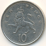 10 пенсов 2001 г. Великобритания(5) -1989.8 - аверс
