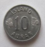 10 эйре 1973 г. Исландия(10) - 107.6 - аверс
