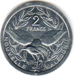2 франка 2009 г. Новая Каледония(16) - 17.2 - аверс
