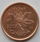 1 цент 2007 г. Канада(11) -241.3 - аверс