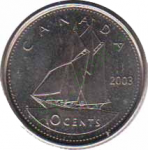 10 центов 2003 г. Канада(11) -241.3 - аверс