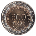 500 песо 2012 г. Колумбия(12) -21.9 - аверс