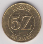 5 заир 1987 г. ДР  Конго (8) - 310.3 - аверс