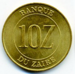 10 заир 1988 г. ДР  Конго (8) - 310.3 - аверс