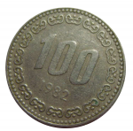 100 вон 1982 г. Корея Южная(12) -26.9 - аверс