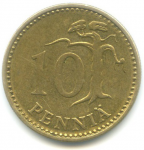 10 пенни 1973 г. Финляндия(24) -510.5 - аверс