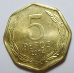 5 песо 2004 г. Чили(25) - 8.5 - аверс