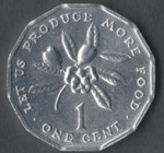 1 цент 1990 г. Ямайка(27) -36.7 - аверс