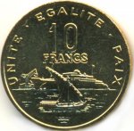 10 франков 2010 г. Джибути(7) -22.7 - аверс