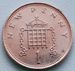 1 пенни 1971 г. Великобритания(5) -1974.6 - аверс