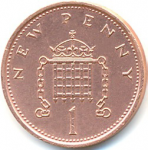 1 пенни 1980 г. Великобритания(5) -1989.8 - аверс