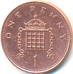 1 пенни 1987 г. Великобритания(5) -1974.6 - аверс
