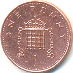 1 пенни 1990 г. Великобритания(5) -1974.6 - аверс