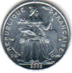 1 франк 2011 г. Новая Каледония(16) - 17.2 - реверс