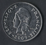 10 франков 2009 г. Новая Каледония(16) - 17.2 - реверс
