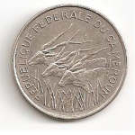 100 франков 1971 г. Камерун(11) -58 - реверс