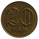 20 песо 2005 г. Колумбия(12) -21.9 - аверс