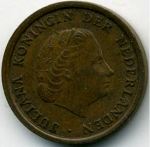1 цент 1968 г. Нидерланды(15) -241.4 - реверс