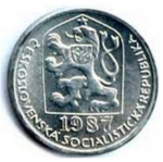 10 гелеров 1987 г. Чехия(25) - 148.2 - реверс