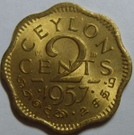 2 цента 1957 г. Шри-Ланка(26) - 54 - реверс