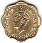 10 центов 1944 г. Шри-Ланка(26) - 54 - реверс
