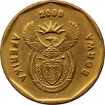 20 центов 2000 г. ЮАР(26) - 19 - реверс