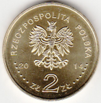 2 злотых 2014 г. Польша(18) -428.3 - реверс