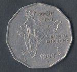 2 рупии 1999 г. Индия(9) - 35.6 - реверс