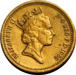 1 фунт 1992 г. Великобритания(5) -1989.8 - реверс