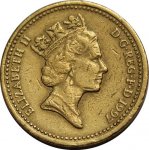 1 фунт 1997 г. Великобритания(5) -1989.8 - реверс