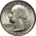25 центов 1986 г. США(21) - 2215.1 - аверс