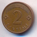 2 сантима 2006 г. Латвия(13) - 253.3 - аверс