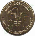 5 франков 2009 г. Западно-Африканские Штаты(8) -14.2 - аверс