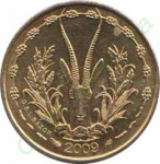 5 франков 2009 г. Западно-Африканские Штаты(8) -14.2 - реверс