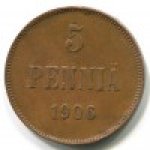 5 пенни 1906 г. Финляндия(24) -473.5 - аверс