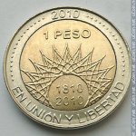 1 песо 2010 г. Аргентина(2) - 1475 - реверс