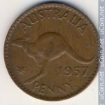 1 пени 1957 г. Австралия (1) - 221.1 - аверс