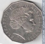 50 центов 2000 г. Австралия (1) - 5599 - реверс
