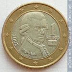 1 евро 2002 г. Австрия(1) - 256 - реверс
