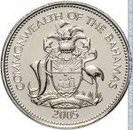 25 центов 2005 г. Багамские острова(2) - 3.8 - аверс