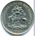 5 центов 1987 г. Багамские острова(2) - 3.8 - аверс
