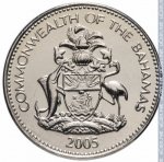 5 центов 2005 г. Багамские острова(2) - 3.8 - аверс