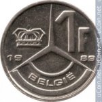 1 франк 1989 г. Бельгия(3) - 465.2 - аверс