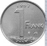 1 франк 1995 г. Бельгия(3) - 465.2 - реверс