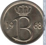 25 сантимов 1968 г. Бельгия(3) - 465.2 - реверс