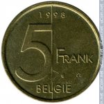 5 франков 1998 г. Бельгия(3) - 465.2 - реверс