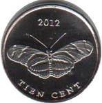 10 центов 2012 г. Бонэйра(3) - 25 - реверс