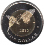 5 долларов 2012 г. Бонэйра(3) - 25 - реверс